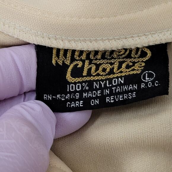 Vintage 90s MOD Track Jacket Large 23x25 Beige Brown - Picture 7 of 16